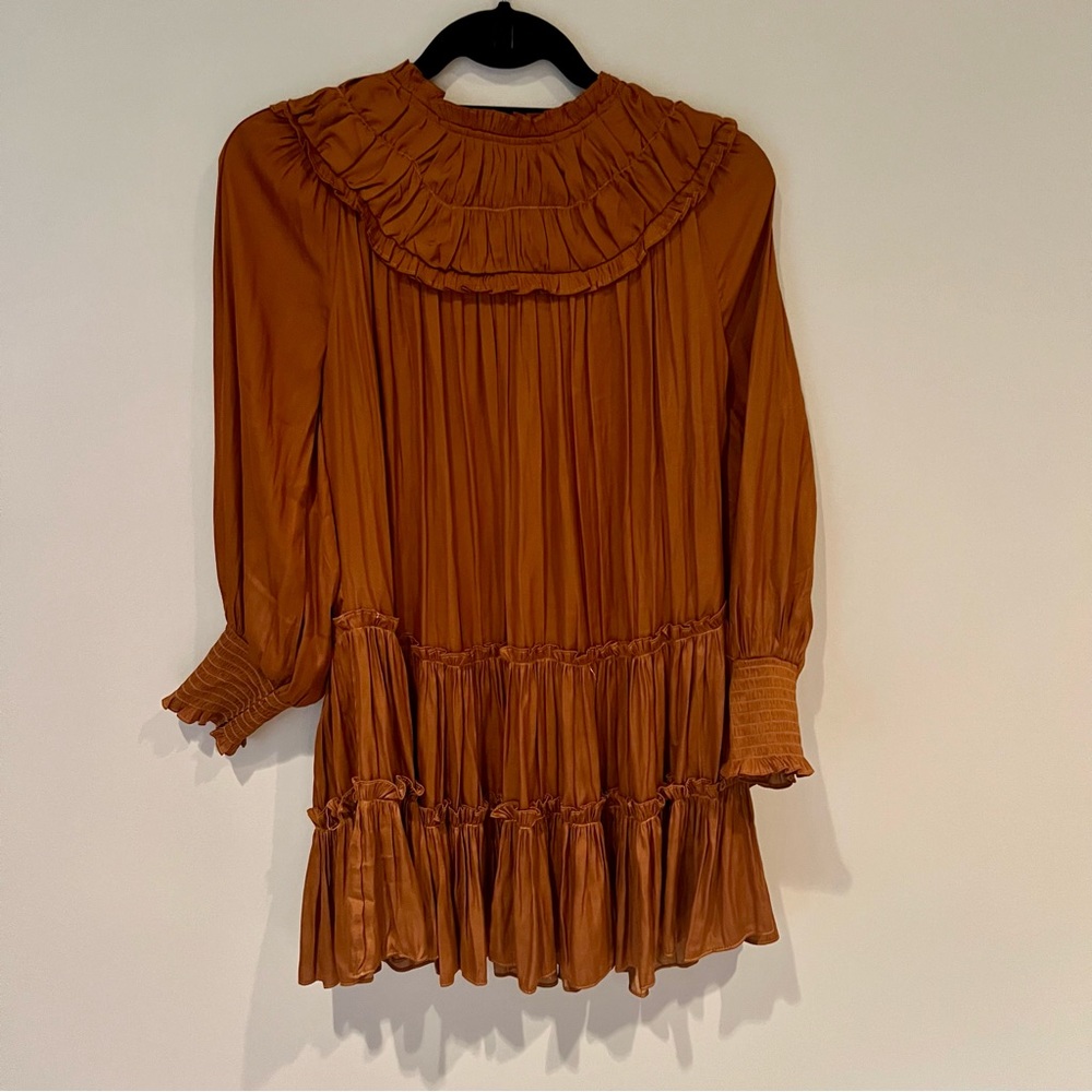 Mustard Seed Flowy Mini Dress 3/4 Length Sleeves | S
